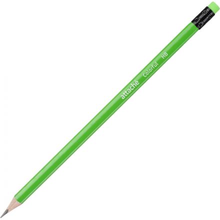 Карандаш чернографитный Attache Colorful НВ заточенный с ластиком