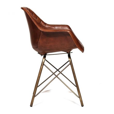Кресло Secret de Maison Имес Булл/Eames Bull (мод. M-17668) металл/кожа буйвола, 61х49х80см, античная медь/коричневый