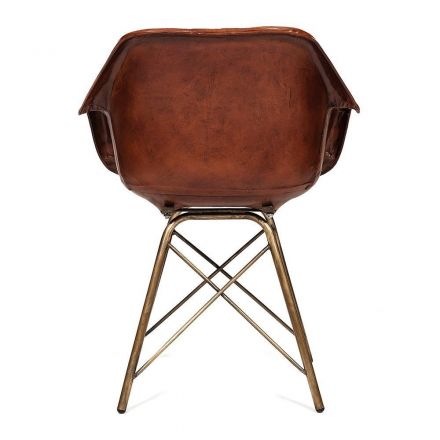 Кресло Secret de Maison Имес Булл/Eames Bull (мод. M-17668) металл/кожа буйвола, 61х49х80см, античная медь/коричневый