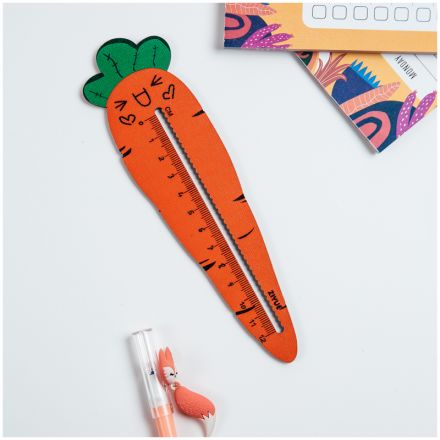 Линейка 12см MESHU "Carrot", дерево, европодвес Линейка 12см MESHU "Carrot", дерево, европодвес