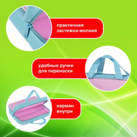 Папка на молнии с ручками STAFF EVERYDAY А4, 1 отделение, полиэстер, 80 мм, нежно-розовая, 271488