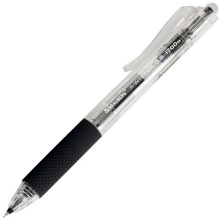Ручка гелевая автоматическая BRAUBERG "X-WRITER 1700" УВЕЛИЧЕННАЯ ДЛИНА ПИСЬМА 1700 м, ЧЁРНАЯ, игольчатый узел 0,5 мм, линия 0,35 мм, 144472 Ручка гелевая автоматическая BRAUBERG "X-WRITER 1700" УВЕЛИЧЕННАЯ ДЛИНА ПИСЬМА 1700 м, ЧЁРНАЯ, игольчатый узел 0,5 мм, линия 0,35 мм, 144472