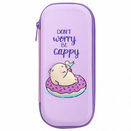 Пенал BRAUBERG, 1 отделение, 1 откидная планка, EVA, 22х10х5 см, "Capybara", 272335