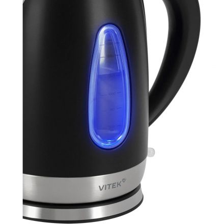Чайник Vitek VT-WK1065 1.7л. 2000Вт черный/серебристый корп.:металл