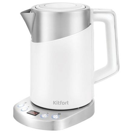 Чайник KITFORT КТ-660-1, 1,7 л, 2200 Вт, закрытый нагревательный элемент, ТЕРМОРЕГУЛЯТОР, двойные стенки, белый Чайник KITFORT КТ-660-1, 1,7 л, 2200 Вт, закрытый нагревательный элемент, ТЕРМОРЕГУЛЯТОР, двойные стенки, белый