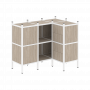 Loft Угловой внутренний стеллаж наборный VR.L-28 Дуб аттик/Белый металл 1278*862*1047