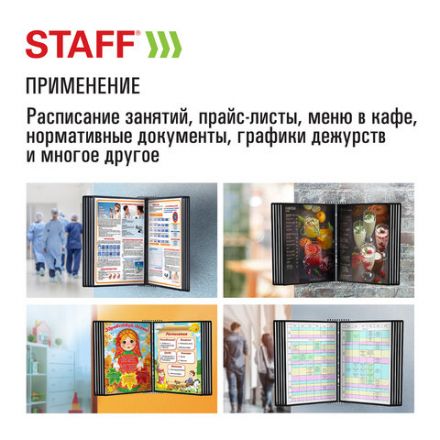 Демосистема настенная на 10 панелей, с 10 черными панелями А4, STAFF "Profit", 238146 Демосистема настенная на 10 панелей, с 10 черными панелями А4, STAFF "Profit", 238146