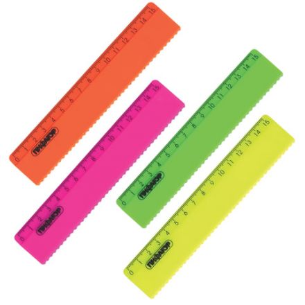 Линейка пластиковая 15 см, ПИФАГОР, неоновая, ассорти, с волнистым краем, 210614 Линейка пластиковая 15 см, ПИФАГОР, неоновая, ассорти, с волнистым краем, 210614