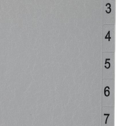 Разделитель пластиковый BRAUBERG, А4, 12 листов, цифровой 1-12, оглавление, серый, РОССИЯ, 225596