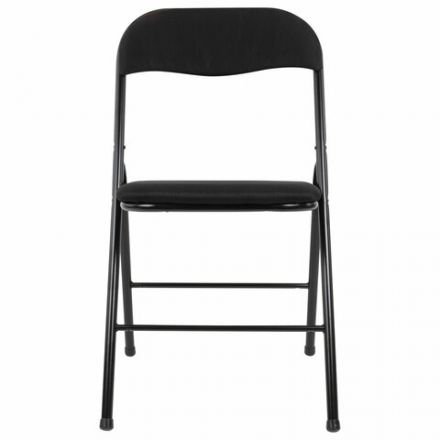 Стул складной BRABIX "Golf CF-007", чёрный каркас, чёрная ткань, 532892