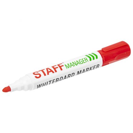Маркер стираемый для белой доски КРАСНЫЙ, STAFF "Manager" WBM-491, 5 мм, с клипом, 151493 Маркер стираемый для белой доски КРАСНЫЙ, STAFF "Manager" WBM-491, 5 мм, с клипом, 151493