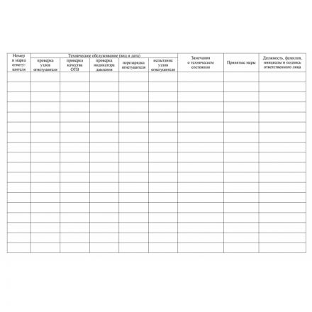 Журнал технического обслуживания огнетушителей КЖ 497 Журнал технического обслуживания огнетушителей КЖ 497