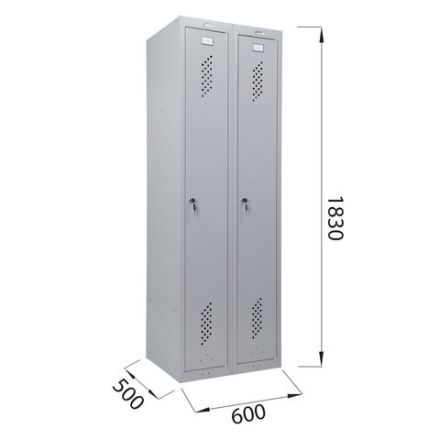 Шкаф металлический для одежды BRABIX "LK 21-60", УСИЛЕННЫЙ, 2 секции, 1830х600х500 мм, 32 кг, 291126, S230BR402502 Шкаф металлический для одежды BRABIX "LK 21-60", УСИЛЕННЫЙ, 2 секции, 1830х600х500 мм, 32 кг, 291126, S230BR402502