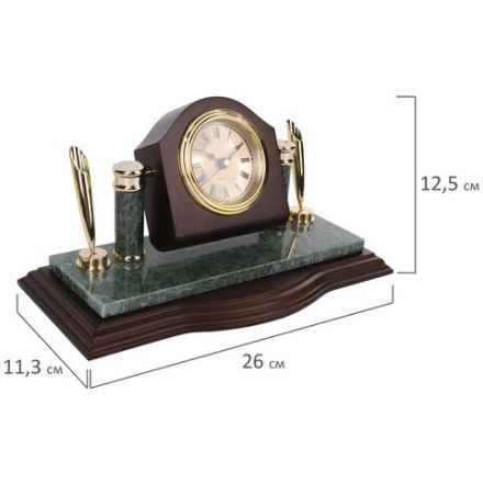 Набор настольный GALANT из мрамора, 7 предметов, зеленый мрамор/отделка красное дерево, 231485 Набор настольный GALANT из мрамора, 7 предметов, зеленый мрамор/отделка красное дерево, 231485