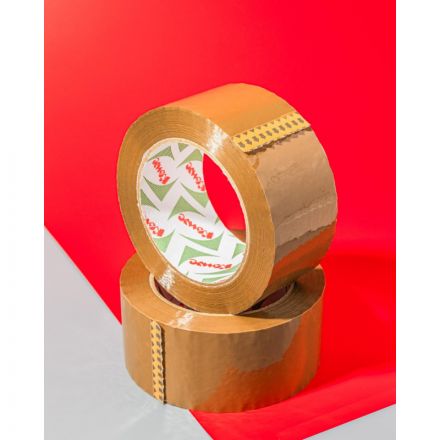Клейкая лента упаковочная Комус 50мм х 100м 50мкм коричневая Клейкая лента упаковочная Комус 50мм х 100м 50мкм коричневая