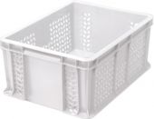 Ящик 400х300х180 мороз. перфорированный, с внешней ручкой  натуральный