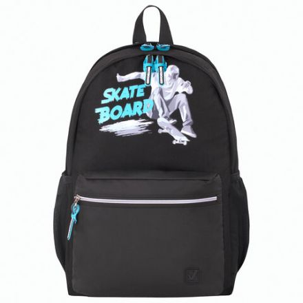 Рюкзак BRAUBERG FASHION CITY универсальный, 2 отделения, "Skateboard", черный, 46х31х15 см, 229969 Рюкзак BRAUBERG FASHION CITY универсальный, 2 отделения, "Skateboard", черный, 46х31х15 см, 229969