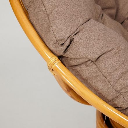 Кресло-качалка Папасан/Papasan (W 23/01 B) /с подушкой/ 115х78х104см, медовый, экошерсть коричневый, 1811-5