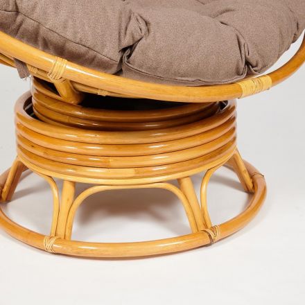 Кресло-качалка Папасан/Papasan (W 23/01 B) /с подушкой/ 115х78х104см, медовый, экошерсть коричневый, 1811-5