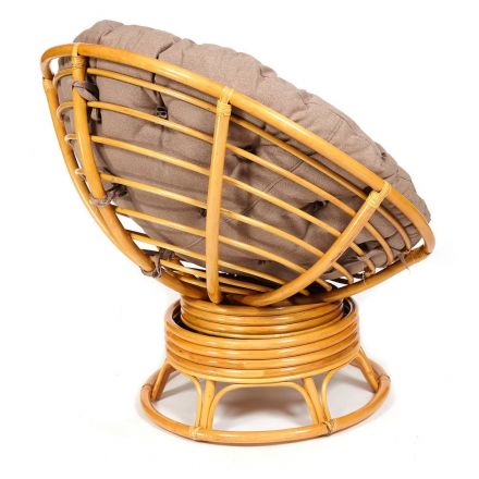 Кресло-качалка Папасан/Papasan (W 23/01 B) /с подушкой/ 115х78х104см, медовый, экошерсть коричневый, 1811-5