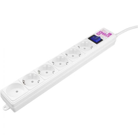 Сетевой фильтр Power Cube 5м, 6р белый 16А/3,5кВт (3x1,5)(SPG6-А2)