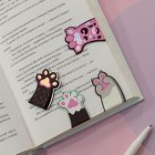 Закладки магнитные для книг, 4шт., MESHU "Paws", соф-тач, голографическая фольга Закладки магнитные для книг, 4шт., MESHU "Paws", соф-тач, голографическая фольга