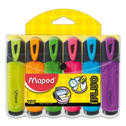 Набор текстовыделителей MAPED (Франция) 6 шт., АССОРТИ, "Fluo Pep's Classic", линия 1-5 мм, 742557 Набор текстовыделителей MAPED (Франция) 6 шт., АССОРТИ, "Fluo Pep's Classic", линия 1-5 мм, 742557
