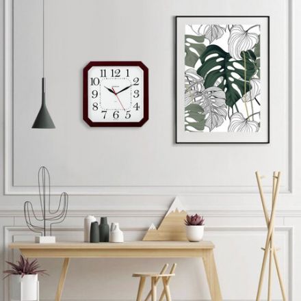 Часы настенные TROYKATIME (TROYKA) 31331316, восьмигранник, белые, коричневая рамка, 29х29х3,5 см Часы настенные TROYKATIME (TROYKA) 31331316, восьмигранник, белые, коричневая рамка, 29х29х3,5 см