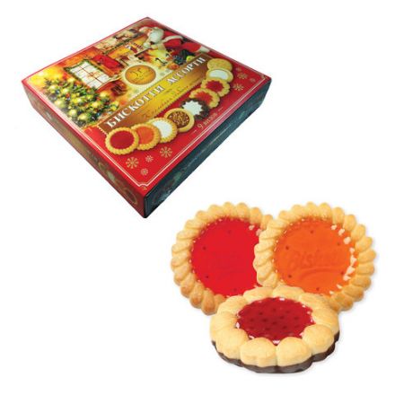 Печенье БИСКОТТИ (Россия), ассорти 9 видов, сдобное, 345 г, картонная коробка Печенье БИСКОТТИ (Россия), ассорти 9 видов, сдобное, 345 г, картонная коробка