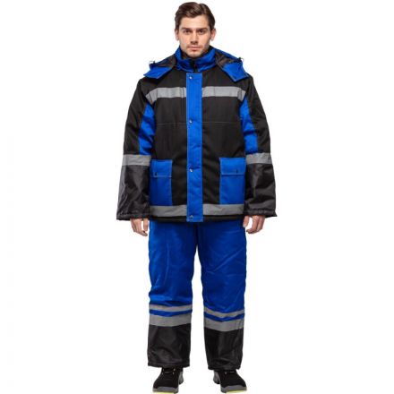 Костюм рабочий зимний з39-КБР черный/вас (р.44-46) 182-188 арт.Валькирия