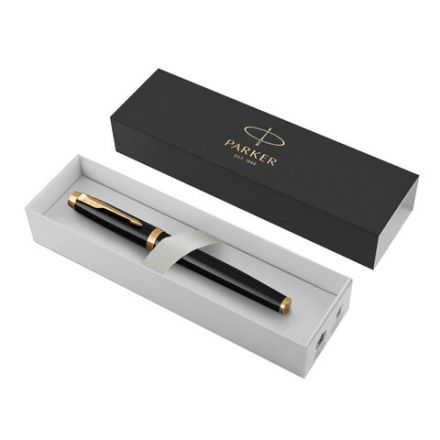 Ручка-роллер PARKER "IM Core Black Lacquer GT", черный глянцевый лак, позолота, черная, 1931659 Ручка-роллер PARKER "IM Core Black Lacquer GT", черный глянцевый лак, позолота, черная, 1931659