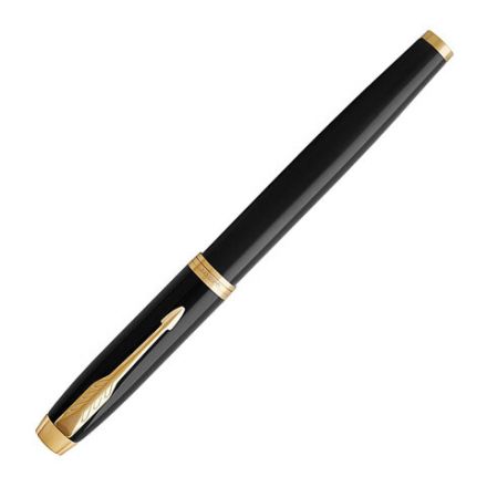 Ручка-роллер PARKER "IM Core Black Lacquer GT", черный глянцевый лак, позолота, черная, 1931659 Ручка-роллер PARKER "IM Core Black Lacquer GT", черный глянцевый лак, позолота, черная, 1931659
