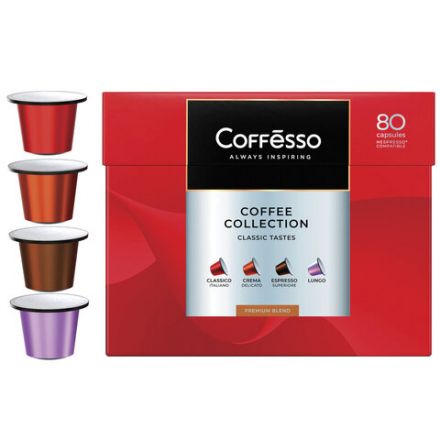 Кофе в капсулах 80 порций "Ассорти 4 вкусов" для Nespresso, COFFESSO, 101740
