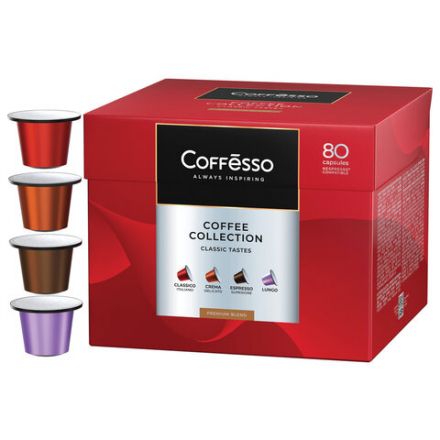 Кофе в капсулах 80 порций "Ассорти 4 вкусов" для Nespresso, COFFESSO, 101740 Кофе в капсулах 80 порций "Ассорти 4 вкусов" для Nespresso, COFFESSO, 101740