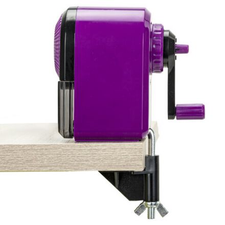 Точилка механическая BRAUBERG ULTRA для чернографитных и цветных карандашей, крепление к столу, цвет корпуса сиреневый с черным, 271341