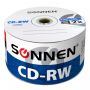 Диск CD-RW SONNEN 700 Mb 4-12x Bulk (термоусадка без шпиля), КОМПЛЕКТ 50 шт., 512578