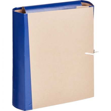 Папка архивная Attache А4 из крафт-бумаги/бумвинила синяя 80 мм (складная, 4 х/б завязки, до 600 листов)