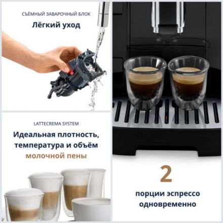 Кофемашина DELONGHI Magnifica Evo ECAM290.61.B, 1450 Вт, объем 1,8 л, автоматический капучинатор, черная Кофемашина DELONGHI Magnifica Evo ECAM290.61.B, 1450 Вт, объем 1,8 л, автоматический капучинатор, черная