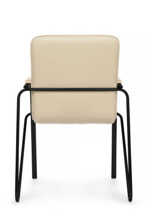 Стул Самба с пластиковыми подлокотниками SMB-03 Бежевый/Металл Черный