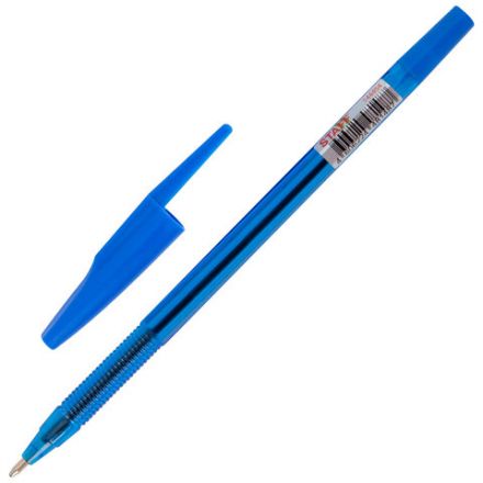 Ручка шариковая STAFF "Basic BP-66 BLUE", СИНЯЯ, корпус синий, узел 1 мм, линия письма 0,5 мм, 144454 Ручка шариковая STAFF "Basic BP-66 BLUE", СИНЯЯ, корпус синий, узел 1 мм, линия письма 0,5 мм, 144454