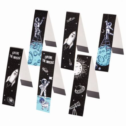 Закладки для книг с магнитом DEEP SPACE, набор 6 шт., блестки, 25x196 мм, ЮНЛАНДИЯ, 113445 Закладки для книг с магнитом DEEP SPACE, набор 6 шт., блестки, 25x196 мм, ЮНЛАНДИЯ, 113445