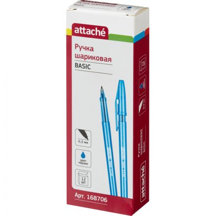 Ручка шариковая Attache Basic синяя (толщина линии 0.5 мм)