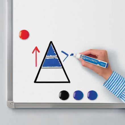 Доска магнитно-маркерная 60х90 см, алюминиевая рамка, ГАРАНТИЯ 10 ЛЕТ, РОССИЯ, ОФИСМАГ, 236446