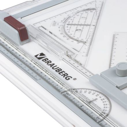 Доска чертежная А3, 505х370 мм, с рейсшиной, треугольником и чертежным узлом, BRAUBERG, 210536 Доска чертежная А3, 505х370 мм, с рейсшиной, треугольником и чертежным узлом, BRAUBERG, 210536