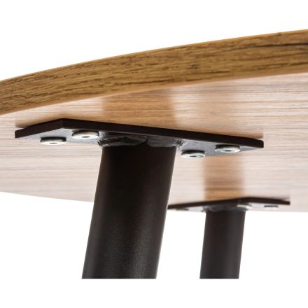 Стол URANUS, ЛДСП/металл, 90x90x77 см, Дуб вотан/Черный Стол URANUS, ЛДСП/металл, 90x90x77 см, Дуб вотан/Черный