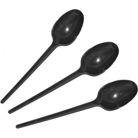 Ложка одноразовая столовая 165мм, ПС, черная, 2800шт/кор Ложка одноразовая столовая 165мм, ПС, черная, 2800шт/кор