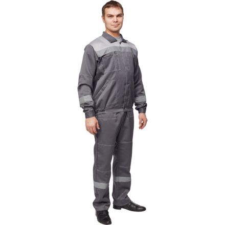 Костюм рабочий летний муж. л22-КПК т.сер./св.сер (р.56-58) 182-188