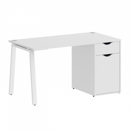 Home Office Стол письменный VR.SP-3-138.1.A Белый/Белый металл 1380*720*750