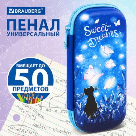 Пенал BRAUBERG, 1 отделение, 1 откидная планка, EVA, 22х10х5 см, "Sweet dreams", 270704 Пенал BRAUBERG, 1 отделение, 1 откидная планка, EVA, 22х10х5 см, "Sweet dreams", 270704