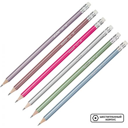 Карандаш чернографитный Attache Silk НВ заточенный с ластиком